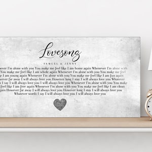 Custom 10 Year Anniversary Gift, Sign with Song Lyrics, Our Song Art, Our Song Sign, Custom tin Gift, Tin anniversary gift, First Dance Art