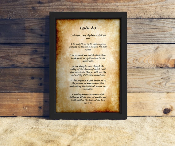 cheap wholesale prices Framed Psalm 23, Old World