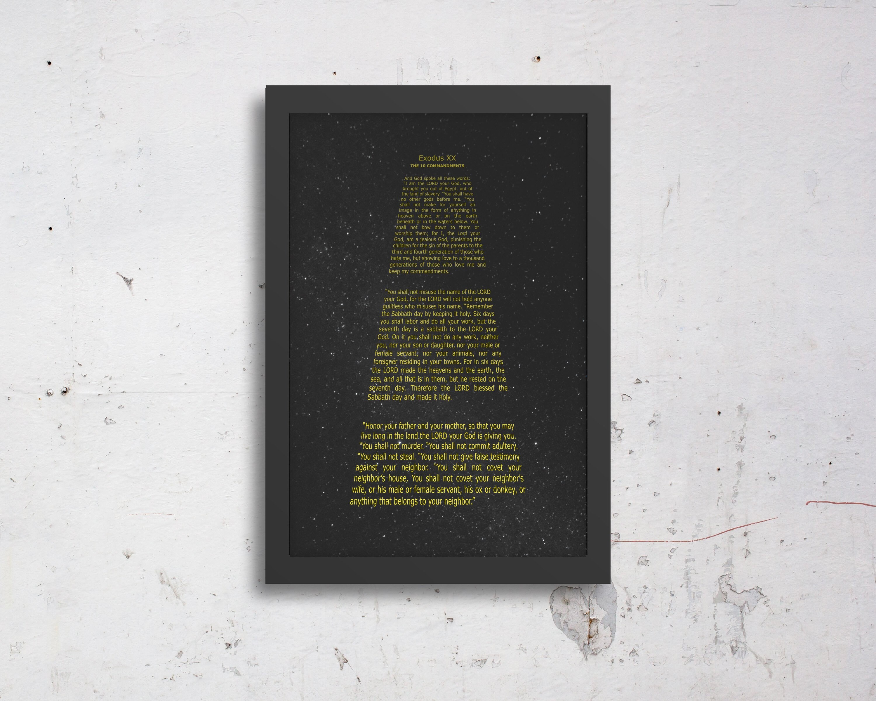 Custom Bible Verse Art Ten Commandments Crawl Media Room Etsy