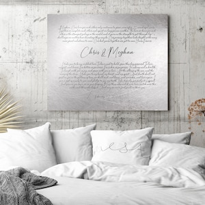 Wedding Vows on Tin, Wedding Vow Sign, 10th anniversary gift for Wife, Printed Wedding Vows, 10th Anniversary Gift for Him, Anniversary gift