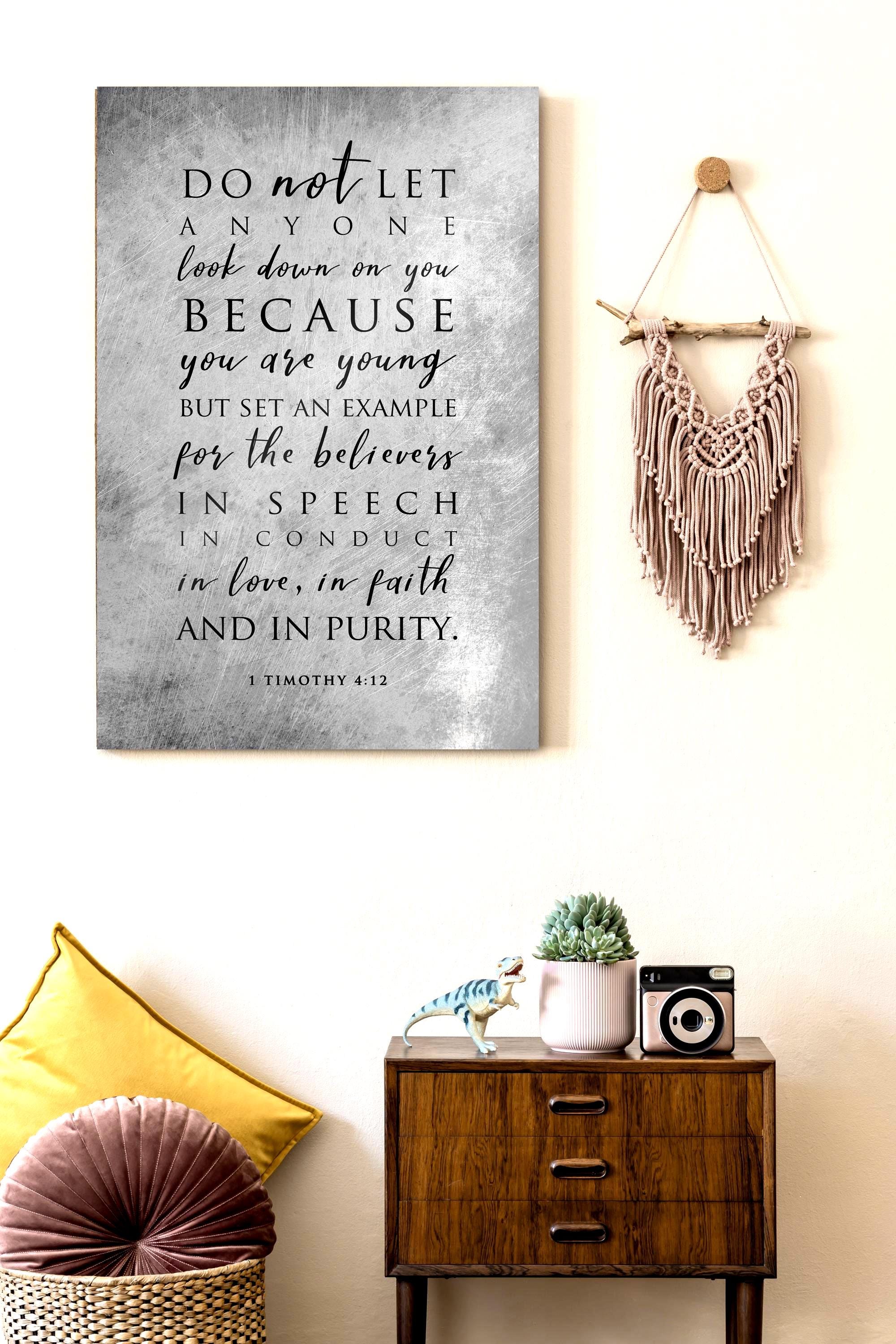 Personalized 1 Timothy 4:12 Metal Scripture Wall Art, Christian Gift - Etsy