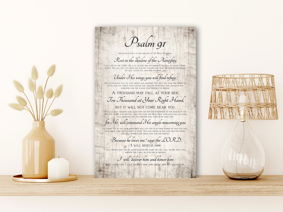 The Soldier's Prayer, Psalm 91 Wall Decor, Protection Prayer ...