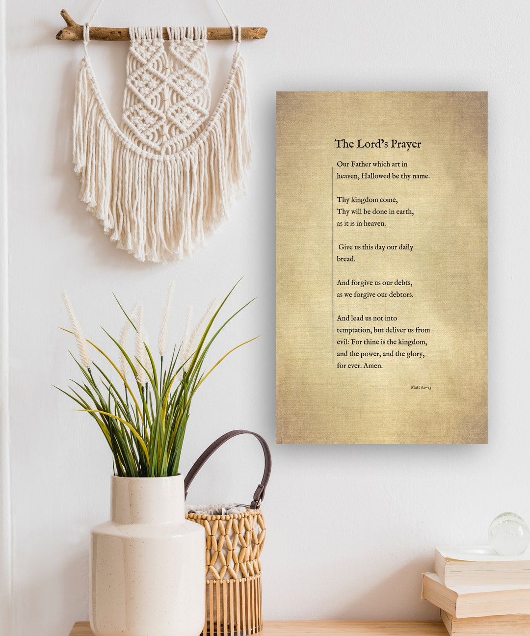 The Lord's Prayer Canvas Print: Vintage Christian Wall Art - Etsy