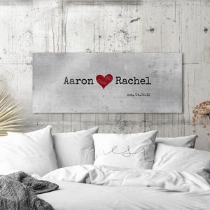 Custom Tin Anniversary Sign: Personalized Couple Names & Date