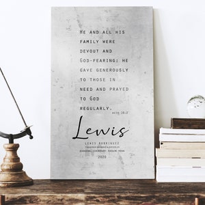 Tin Anniversary Gift, 10 Year Anniversary Gift for him, Personalized Gift for him, Husband Tin Gift, Acts 10:2 Sign, 10th Anniversary gift
