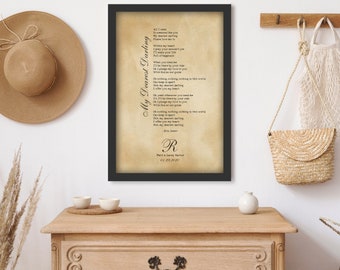 Paper Anniversary Gift, Song, Lyric Print, Our Song, on Paper, 1st anniversary gift for wife, 1 year wedding anniversary, Gift on Paper, 1st