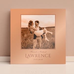 Personalized Copper Portrait, Wedding Photo Gift, Custom Copper Gift, Anniversary Plaque with Photo, 7 Years Married, 22 Years Gift for Wife