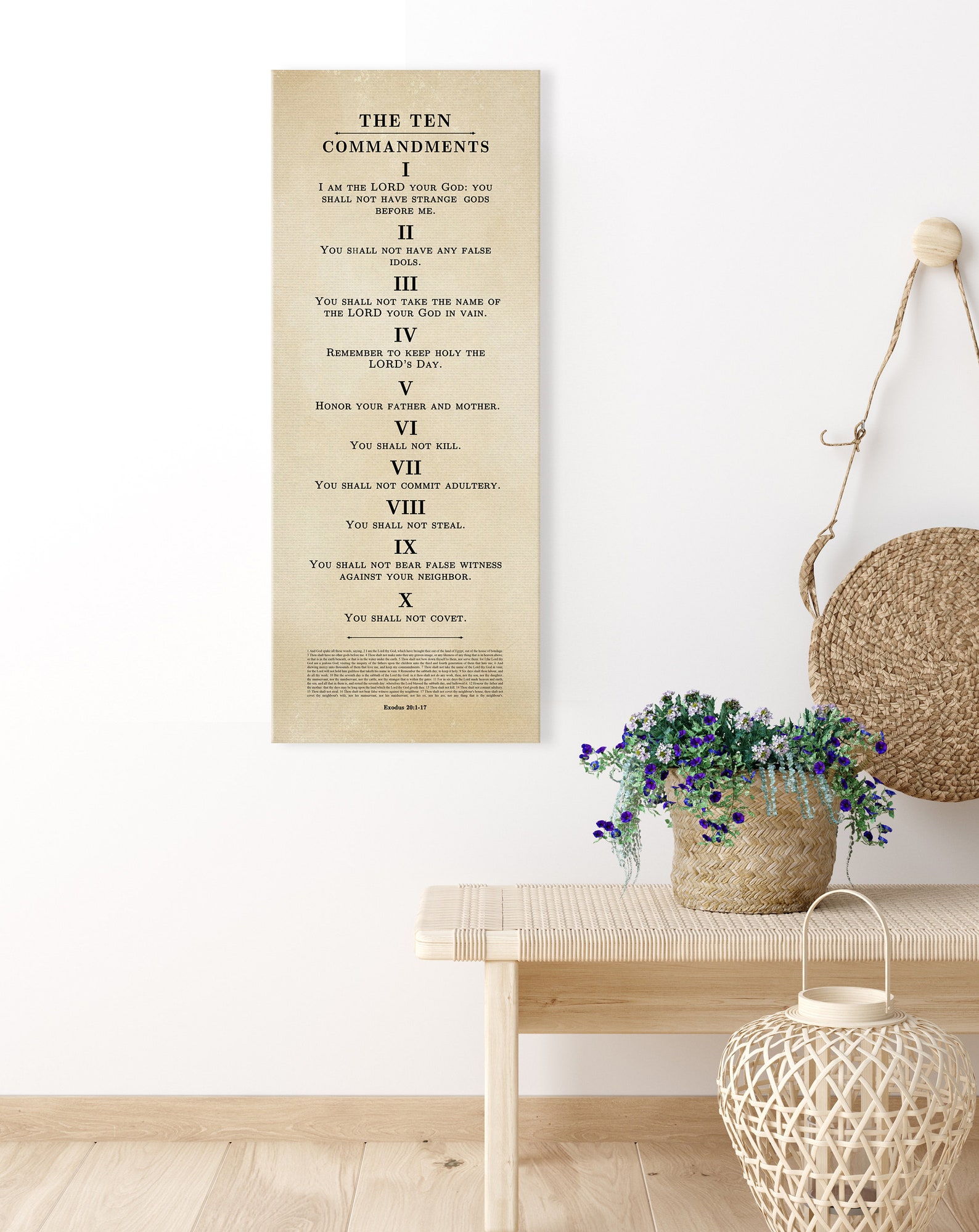 Ten Commandments Wall Art 10 Commandments Canvas the Ten Etsy