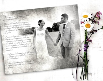 10th Anniversary Tin Photo Gift: Custom Vows or Lyrics, Vintage Style