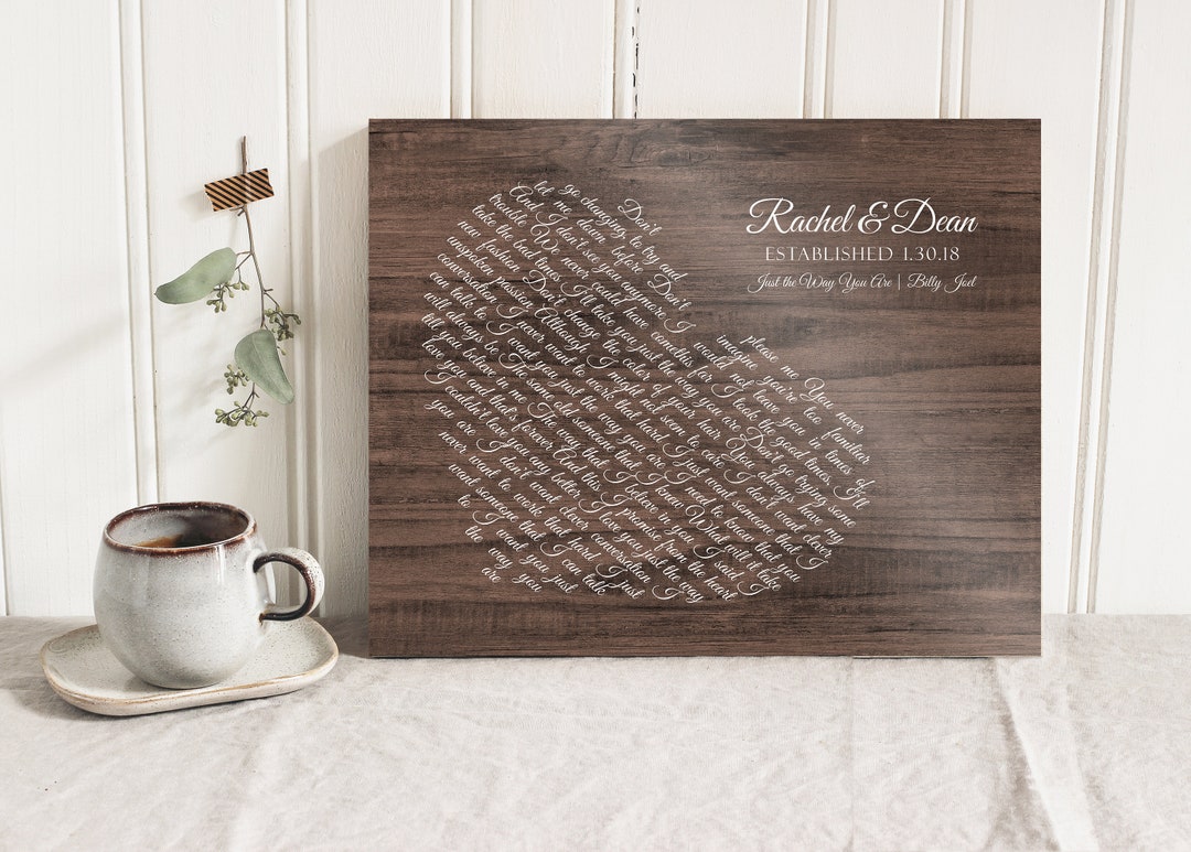 Country Song Lyric Sign, Custom Song Art, Wood Gift for Wife, Romantic