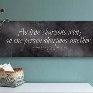 Iron Sharpens Iron Sign with Names, Iron Anniversary Gift, Iron Sharpens Iron Sign, Custom Iron Gift, 6th anniversary Iron Anniversary Gift