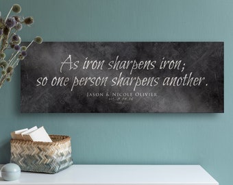 Iron Sharpens Iron Sign with Names, Iron Anniversary Gift, Iron Sharpens Iron Sign, Custom Iron Gift, 6th anniversary Iron Anniversary Gift