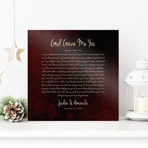 Custom Lyrics on Bronze, Square Song Lyric Sign, Personalized Song Plaque, Customizable lyrics, Metal Sign, Bronze Anniversary Gift, 8 Years