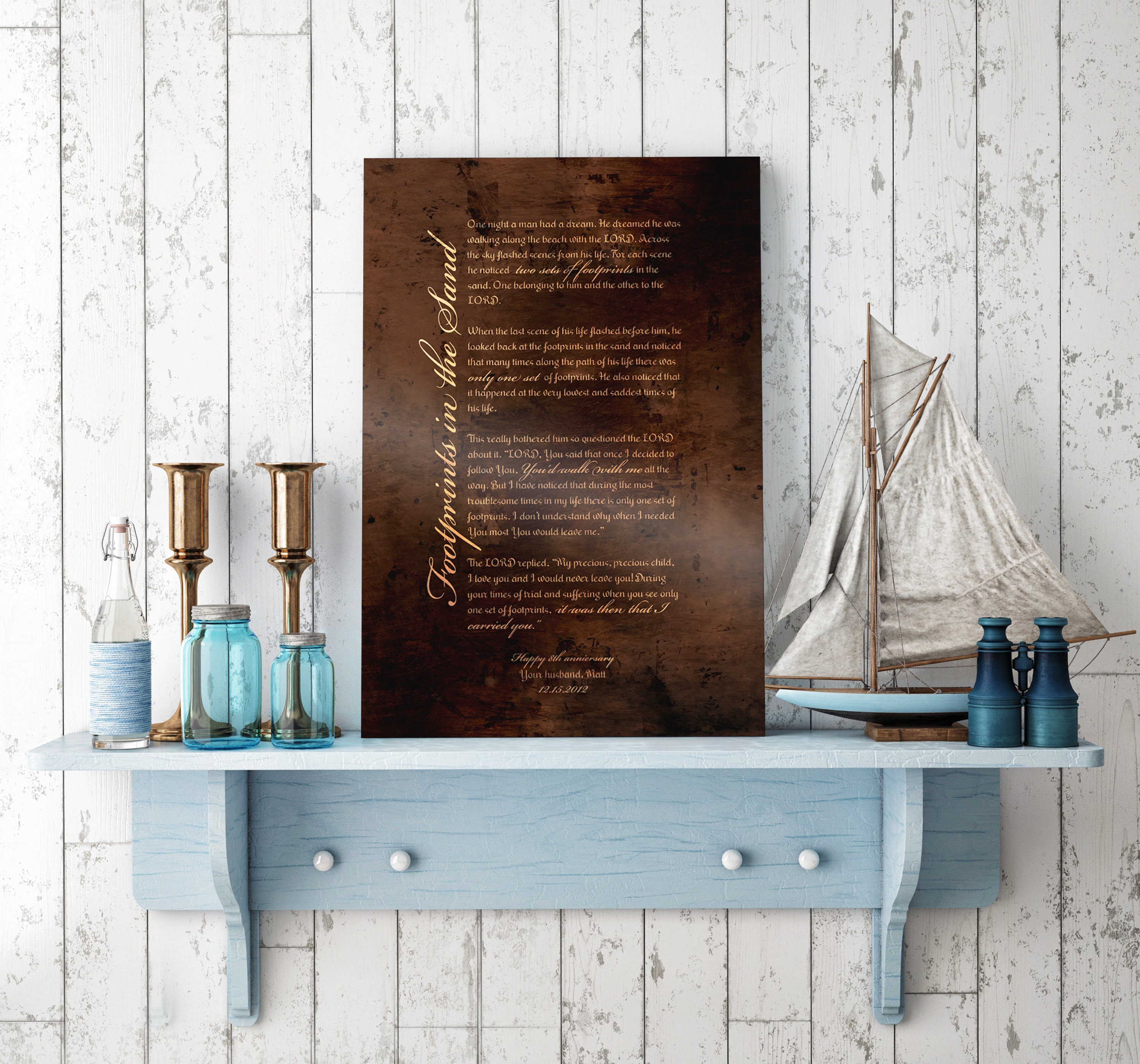 Footprints in the Sand Personalized Christian Gift 8th Etsy