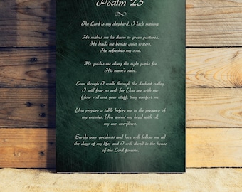 Psalm 23 Scripture Sign: Christian Home Decor, Pastor Gift