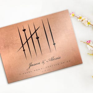 7th Anniversary Copper, Tally Mark Plaque, Anniversary Gift, Gift for wife, 7th Anniversary Gift, 22 Years, Forever to Go, Copper Gift idea
