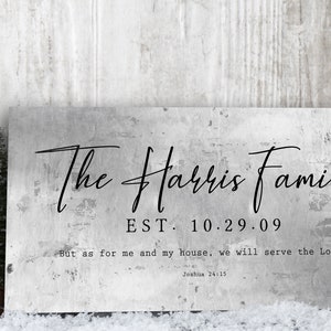 Christian Wedding Gift, Family Name Sign, As for Me and My House, Rustic Wedding Gift, Custom Name Sign, Gift for Couple, Wedding Gift
