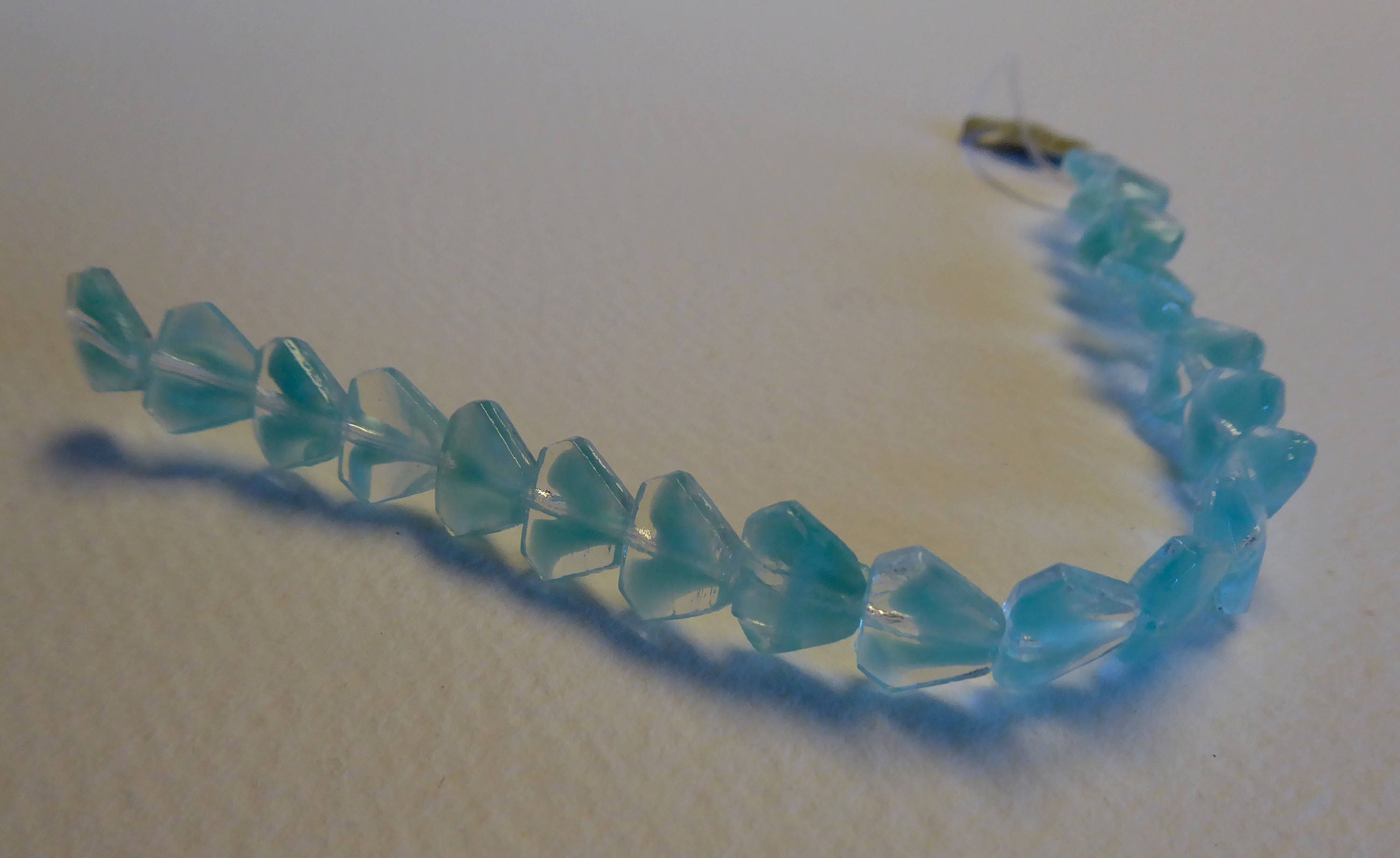 Aquamarine Blue Clear Vintage Glass Smooth Faceted Heart - Etsy