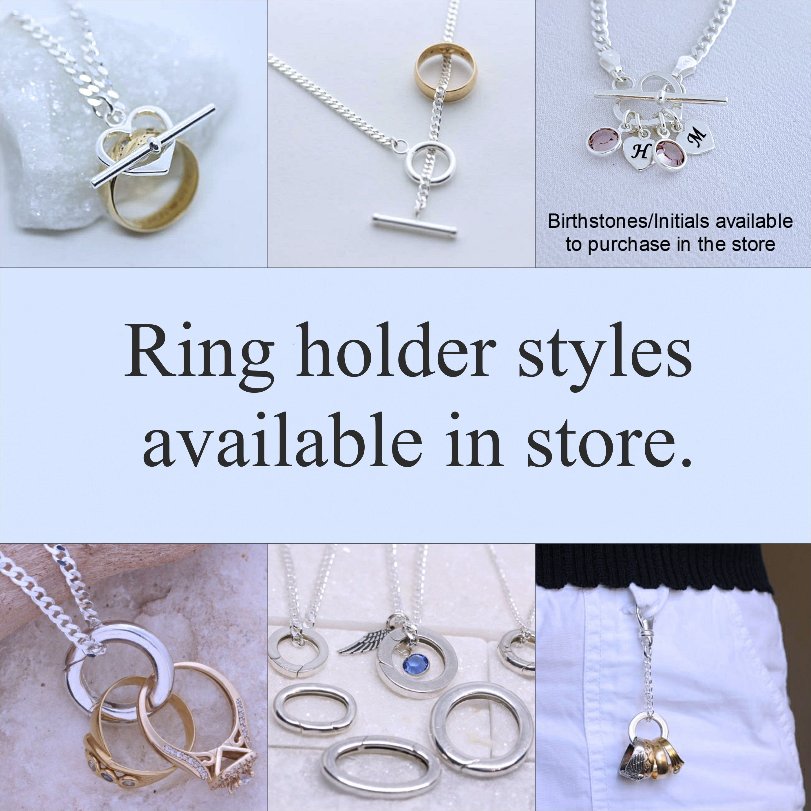ネックレス・ペンダント August Harmony 925silver Ring Holder Necklace BFT182 925 Sterling Silver Ring Holder Necklace Pendant Jewelry for