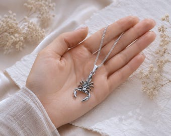 Sterling Silver Scorpion Necklace. Silver Scorpion Necklace