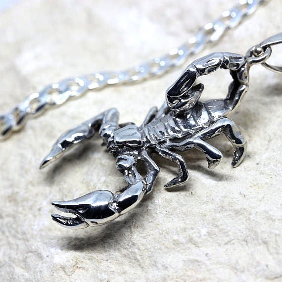 Sterling Silver Scorpion Necklace - Silver Scorpion Pendant Sterling Silver Scorpion Necklace - Silver Scorpion Pendant