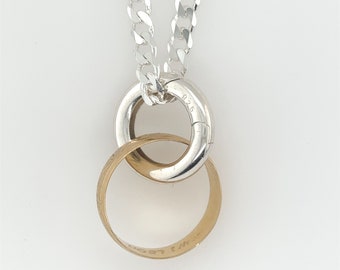 Solid Sterling Silver Ring holder necklace unisex ring Kepper pendant, ring holder for workout, Doctors, nurse gift. RIng Holder 442