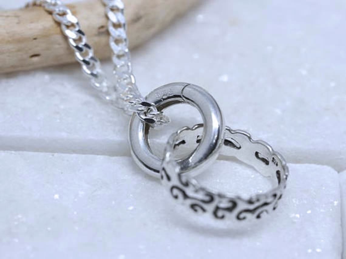Sterling Silver SMALL Ring Holder Necklace Ring Holder Etsy