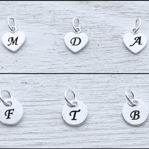 Sterling Silver Customized initiaL Heart Or Disc.