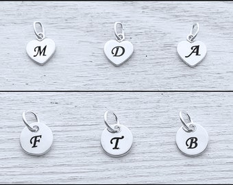 Sterling Silver Customized initiaL Heart Or Disc.