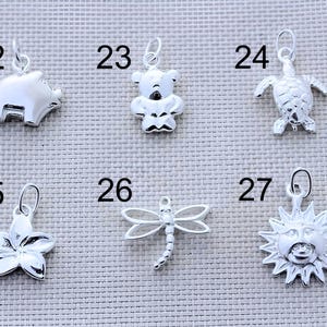 Pequeños dijes de plata esterlina maciza 925 genuina Dijes de plata esterlina genuina Dije de plata esterlina 58+ disponibles... MÁS + imagen 5