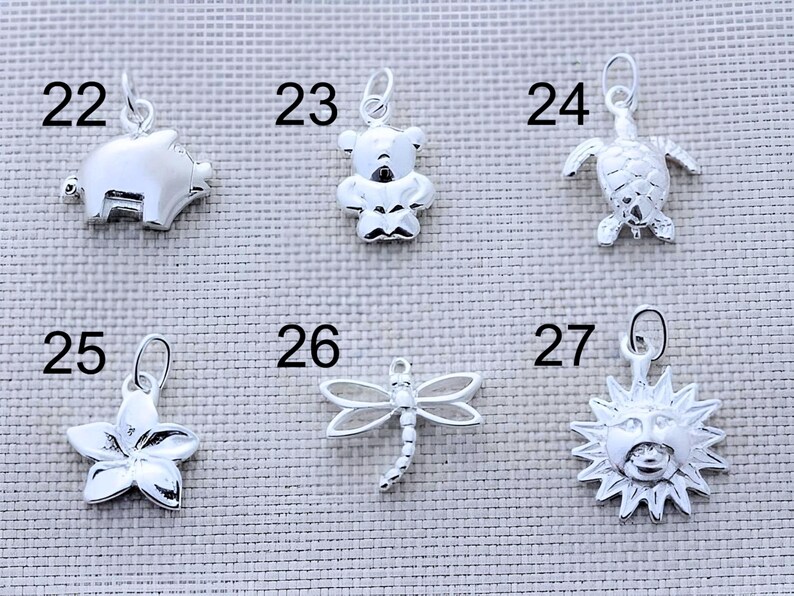 Pequeños dijes de plata esterlina maciza 925 genuina Dijes de plata esterlina genuina Dije de plata esterlina 58+ disponibles... MÁS + imagen 5