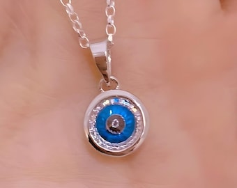 Collar de plata de ley 925 contra el mal de ojo, amuleto de protección y buena suerte, aleja la negatividad, poderoso talismán, elige la cadena