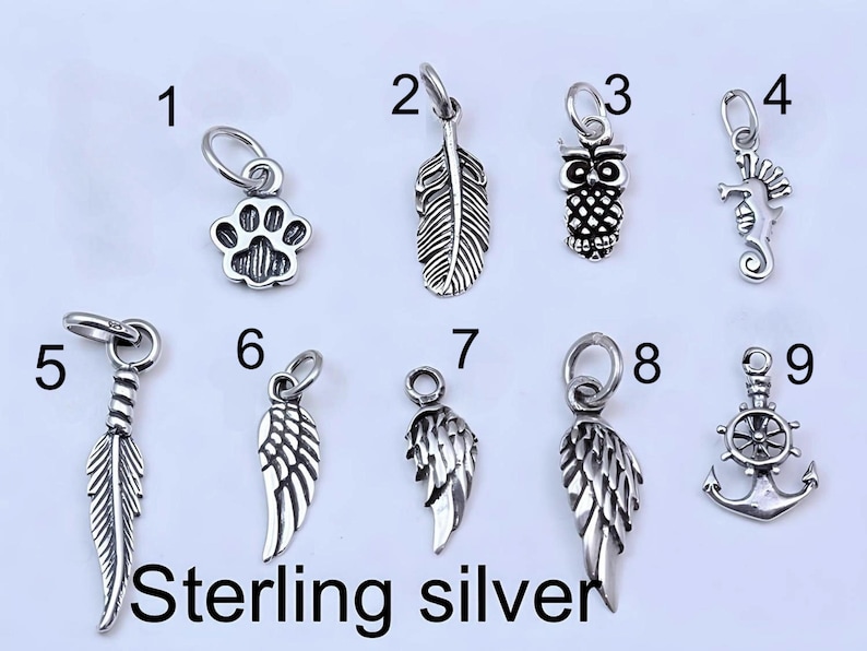 Pequeños dijes de plata esterlina maciza 925 genuina Dijes de plata esterlina genuina Dije de plata esterlina 58+ disponibles... MÁS + imagen 1