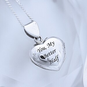 Sterling Silver customized Engraved Heart Locket Necklace, Personalized Engraved Heart Locket Pendant, Size 0.55&quot;. Choose chain, R-18