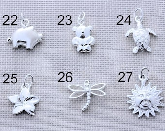 Charms de plata de ley maciza 925, Charm de plata de ley 58+ disponibles... MÁS +