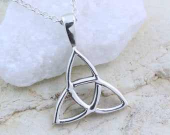 Sterling Silver Triquetra necklace choose your chain, Sterling Silver Trinity Knot Necklace, Celtic triquetra, Irish Celtic jewelry