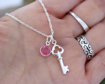925 Sterlingsilber Schlüsselhalskette, Wählen Sie einen Anhänger mit Silber Skeleton Schlüsselhalskette. Kette aussuchen