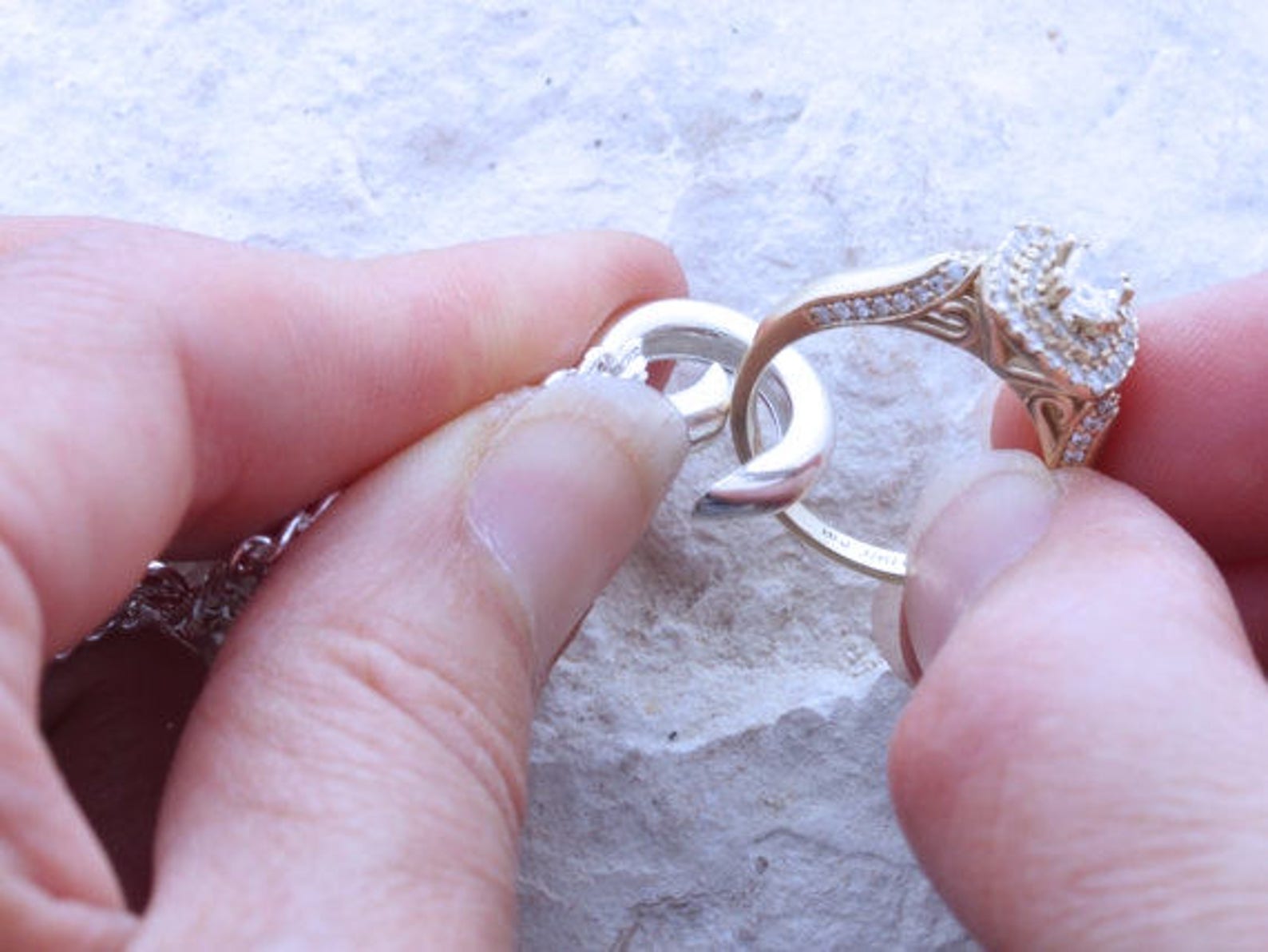 Sterling Silver SMALL Ring Holder Necklace Ring Holder Etsy