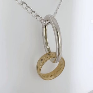 925 Sterling Silver Ring Holder, Ring holder charms. Large Ring holder necklace, CHOOSE chain, Ring Keeper necklace. Ref:154