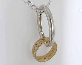 925 Sterling Silver Ring Holder Necklace Ring holder charms Ring holder necklace. Thick Chain for Men or Thin Chain for Women. Ref:154