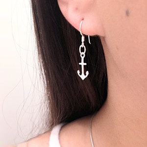 Sterling Silver anchor Earrings, silver anchor earrings, Anchor Earrings jewelry, Lightweight Earrings, nautical jewelry, Anchor Earrings