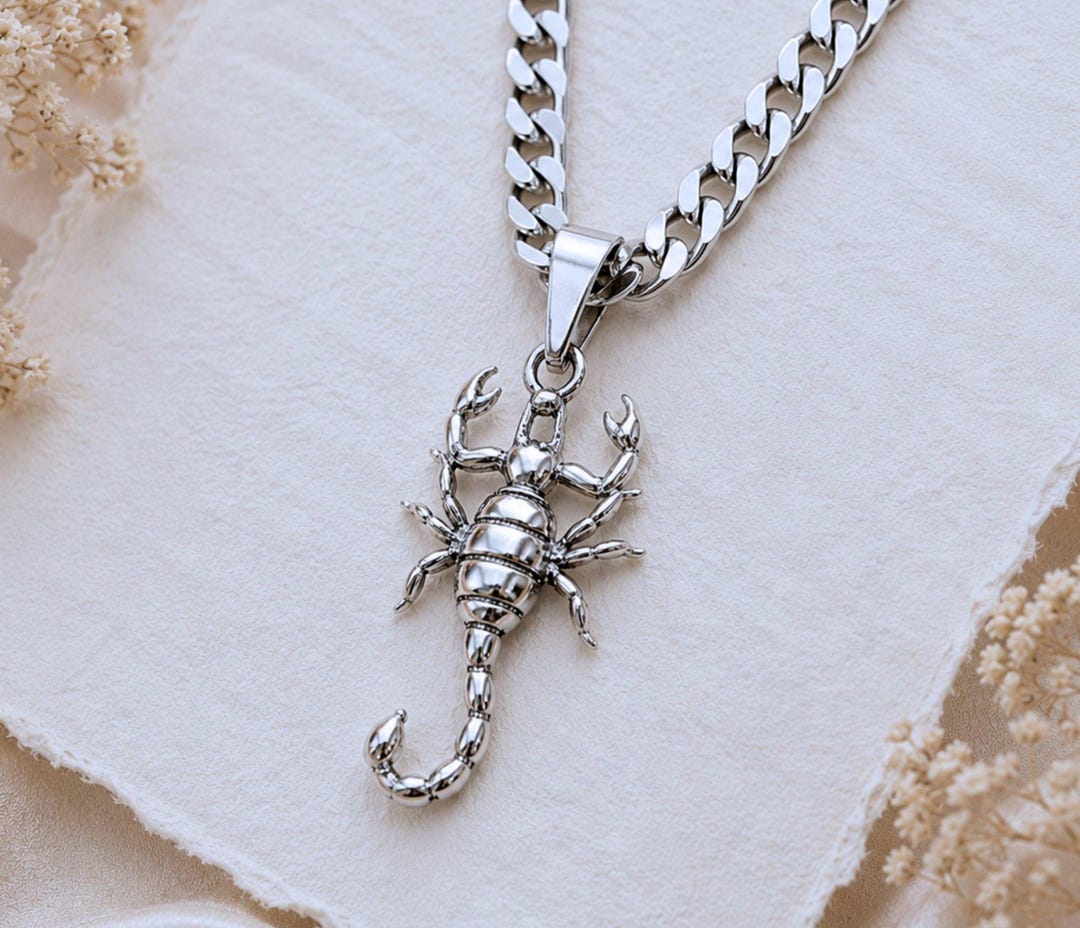 handmade scorpion necklace y2k 00s お兄系 Sterling Silver Scorpion Necklace. Silver Scorpion Necklace