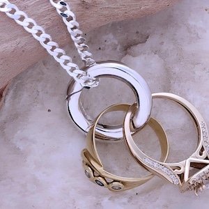 ネックレス・ペンダント August Harmony 925silver Ring Holder Necklace BFT182 925 Sterling Silver Ring Holder Necklace Pendant Jewelry for