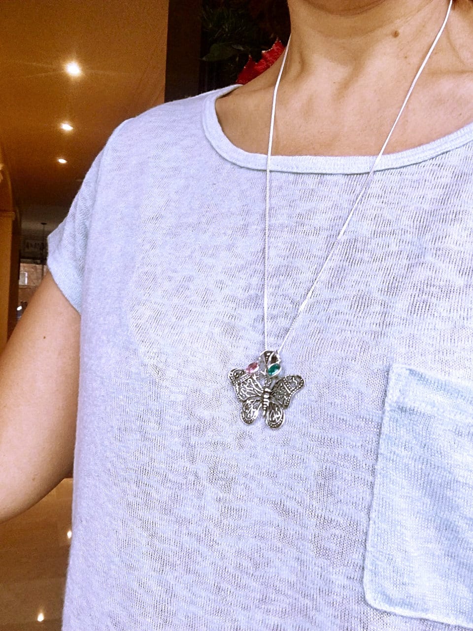 Personalized Sterling Silver Large Butterfly Necklace. Silver Etsy