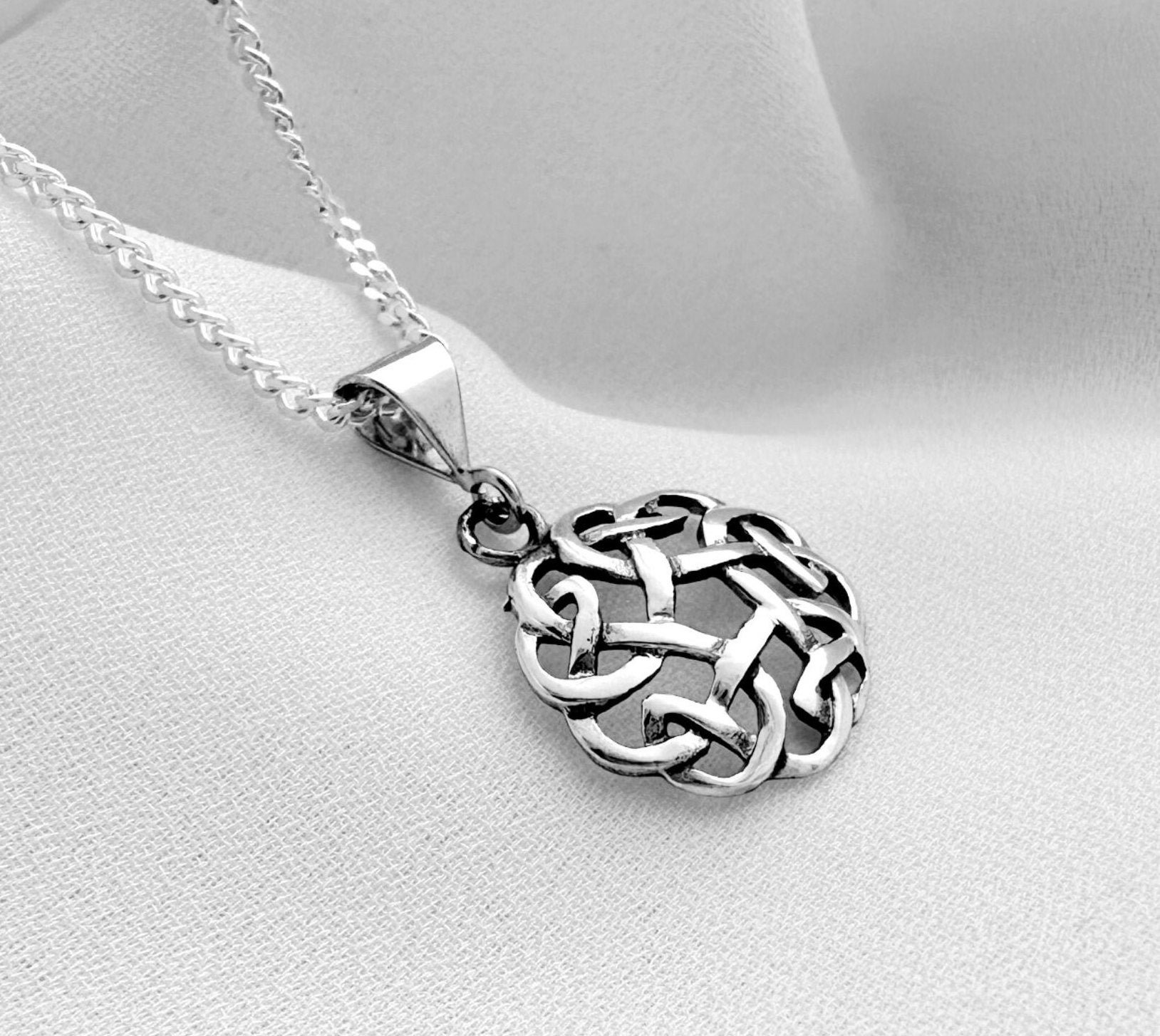 Small sterling silver knot necklace choose chain, Endless love Celtic knot necklace, celtic Knot Pendant. Frienship Celtic Symbol. 5076