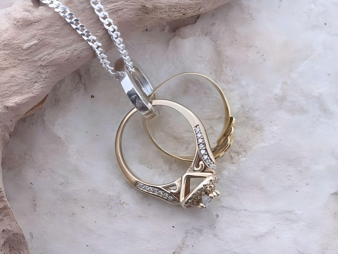 ネックレス・ペンダント August Harmony 925silver Ring Holder Necklace BFT182 925 Sterling Silver Ring Holder Necklace Pendant Jewelry for