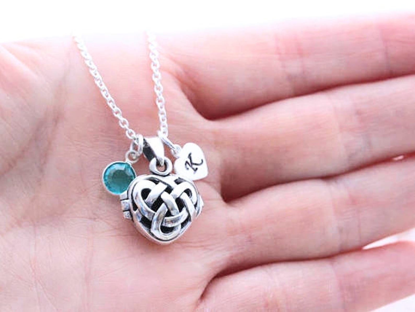 Celtic Knot Locket Necklace Love Knot Locket Sterling Silver Etsy