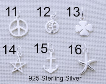 Pequeños dijes de plata esterlina maciza 925 Dijes de plata esterlina genuina Dije de plata esterlina 58+ disponibles... MÁS +