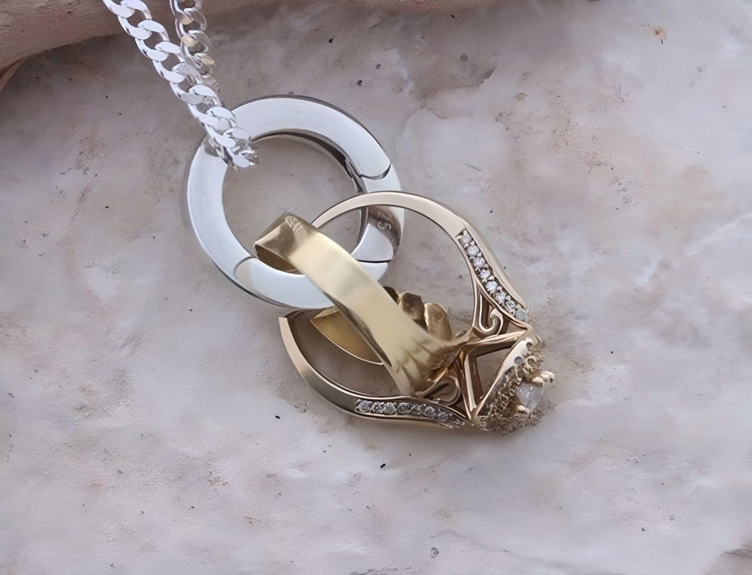 Sterling Silver Large Ring Holder Necklace, by Lifeofsilver. Ring