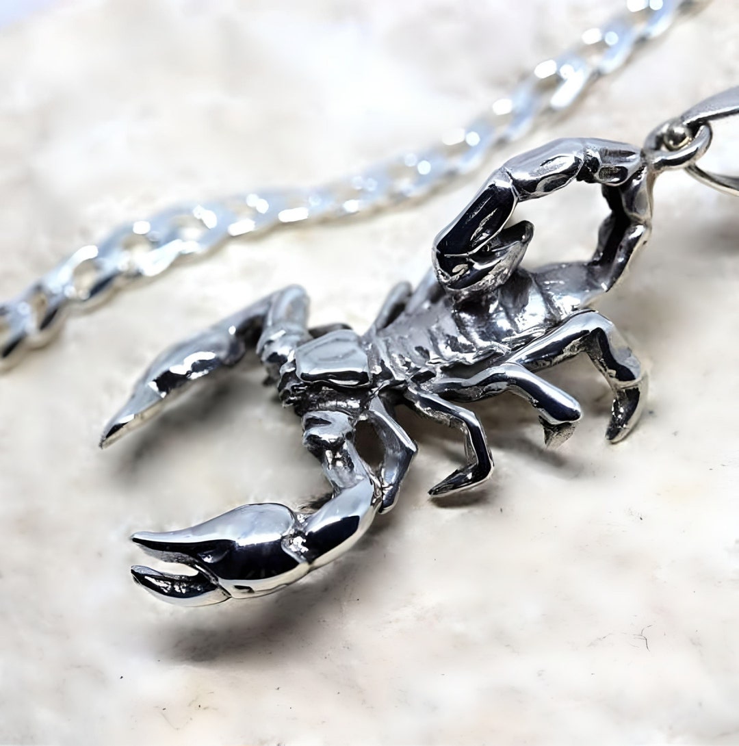 Sterling Silver Scorpion Necklace. Silver Scorpion Necklace. Unisex Necklace. Mens Scorpion Necklace. Sharp Legs NO a Toy Etsy